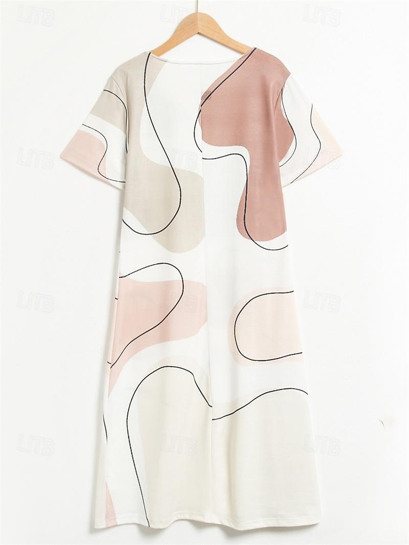 Dames Mini-jurk T shirt jurk Zonnejurk Zomerjurk Jurk met print Modieus Streetwear Modern Buiten Dagelijks Uitgaan Normale pasvorm Geometrisch Kleurenblok Korte mouw Strakke ronde hals Zwart en Wit 2025 - $32.99 –P8