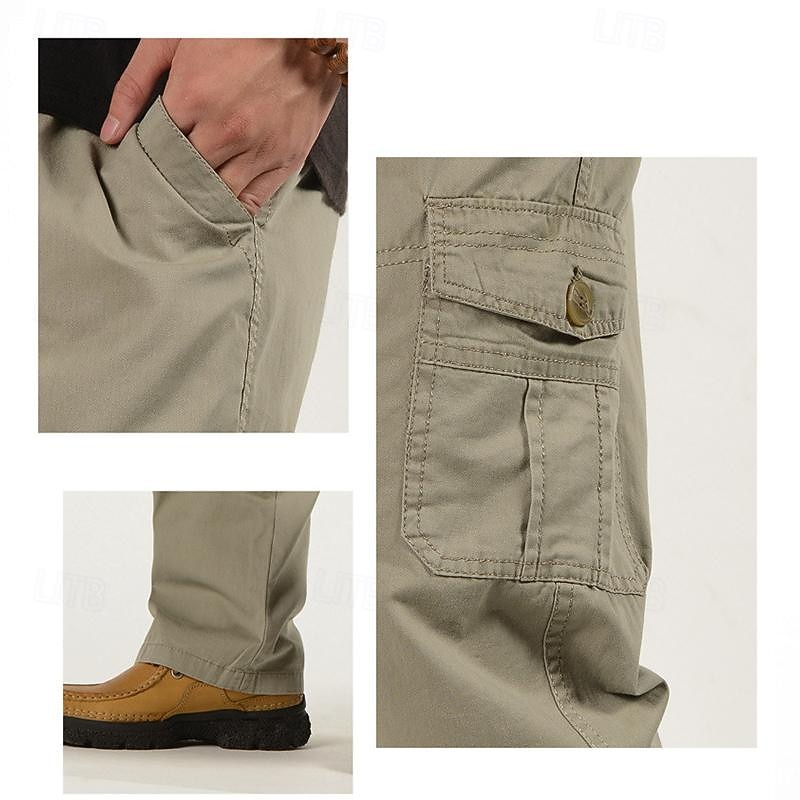 Per uomo Pantaloni cargo Pantaloni militari Tasche Liscio Comfort Traspirante Esterno Giornaliero Per uscire Di tendenza Informale Giallo dell'esercito Nero del 2026 a $29.99 –P7