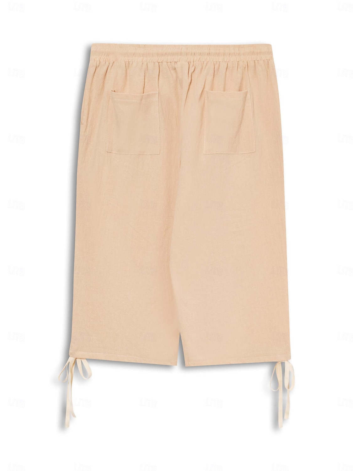 Hombre Pantalones Capri Pantalones cortos de lino Pantalones cortos de verano Pantalones cortos de playa Bolsillo Cintura elástica Correa Plano Suave Transpirable Medio corto Deporte Casual Negro 2026 - $21.99 –P6