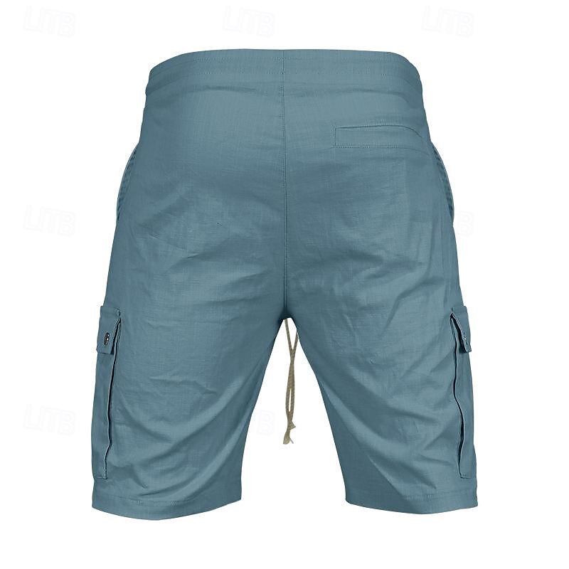 Homme Short Cargo Short Cordon Taille elastique Multi poche Plein Vestimentaire Court Extérieur du quotidien Sortie Mode Classique Noir Jaune de 2025 ? $27.99 –P12