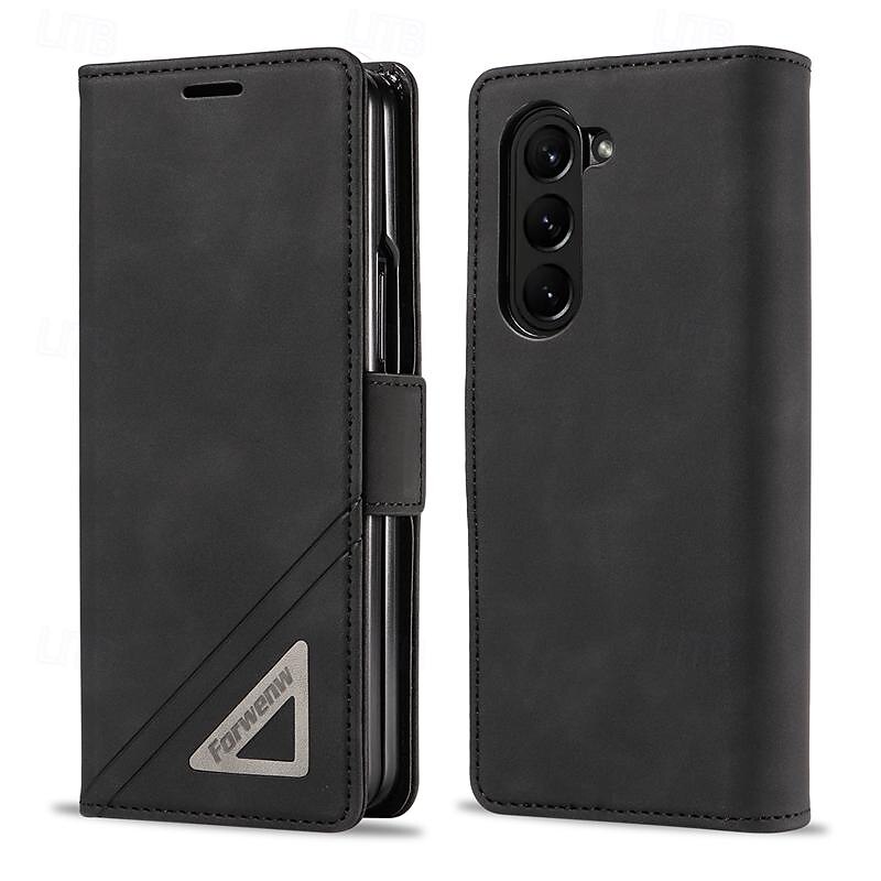 Phone Case For Samsung Galaxy Z Fold 5 Z Fold 4 Z Fold 3 Wallet Case Magnetic Full Body Protective Kickstand Retro PC PU Leather 2025 - $19.99 –P4