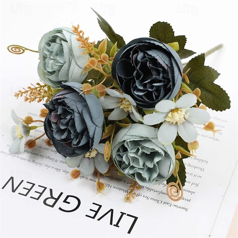 2 pezzi simulati di rosa artificiale palla crisantemo decorazione della casa ornamenti di fiori artificiali oggetti di scena di nozze fiori artificiali del 2025 a $15.99 –P9