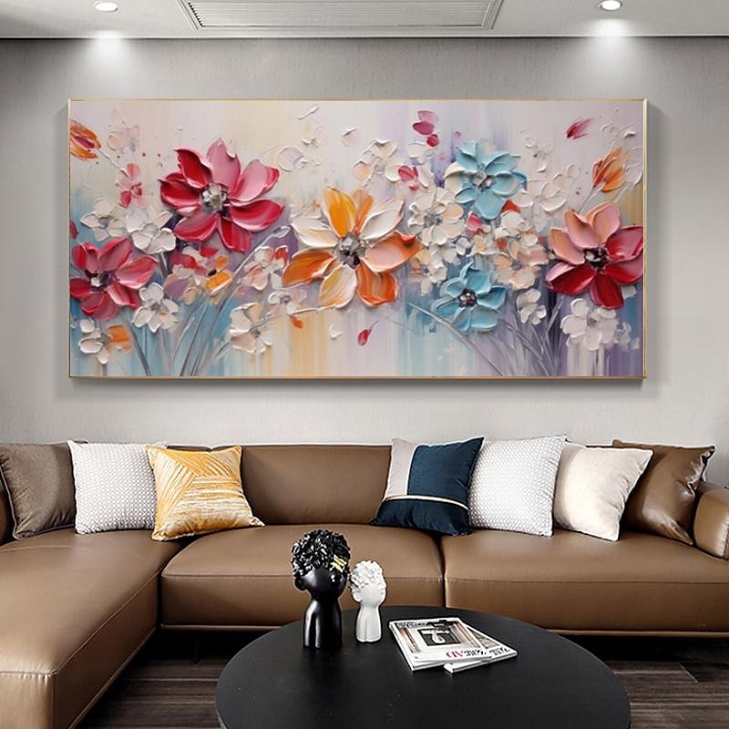 Großes Pflaumenblüten-Ölgemälde, handgemalte rosa Blumen, Leinwand-Wandkunst, dicke Textur, Palettenmesser-Gemälde, Nachttisch-Kunst, Jubiläumsgeschenk, Heimdekoration 2025 - $125.99 –P10