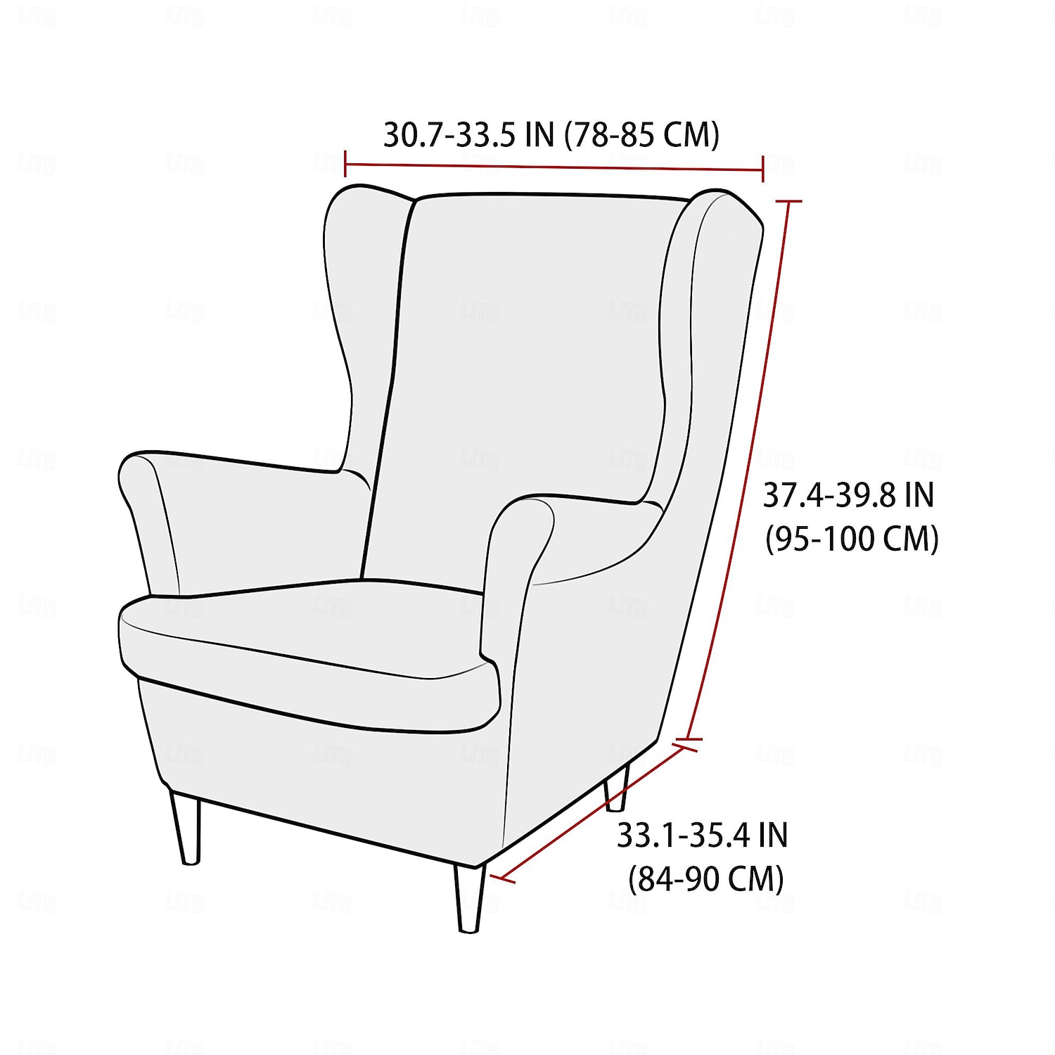 husă pentru scaun cu spătar extensibil huse pentru scaun cu aripă cu husă de pernă pentru scaun, huse pentru fotoliu cu spate jacquard spandex pentru scaunul ikea strandmon 2025 - $47.99 –P1