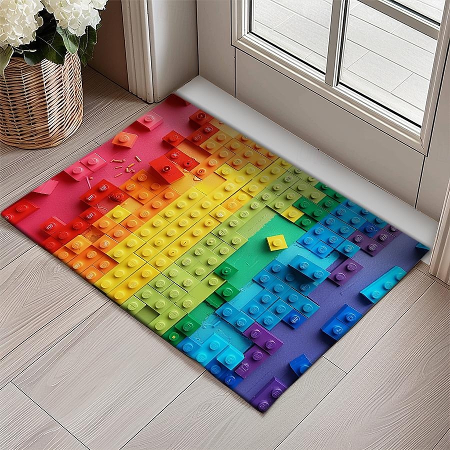 Rainbow Bricks Doormat Floor Mats Washable Rugs Kitchen Mat Non-Slip Oil Proof Rug Indoor Outdoor Mat Bedroom Decor Bathroom Mat Entrance Rug 2025 - $16.99 –P6