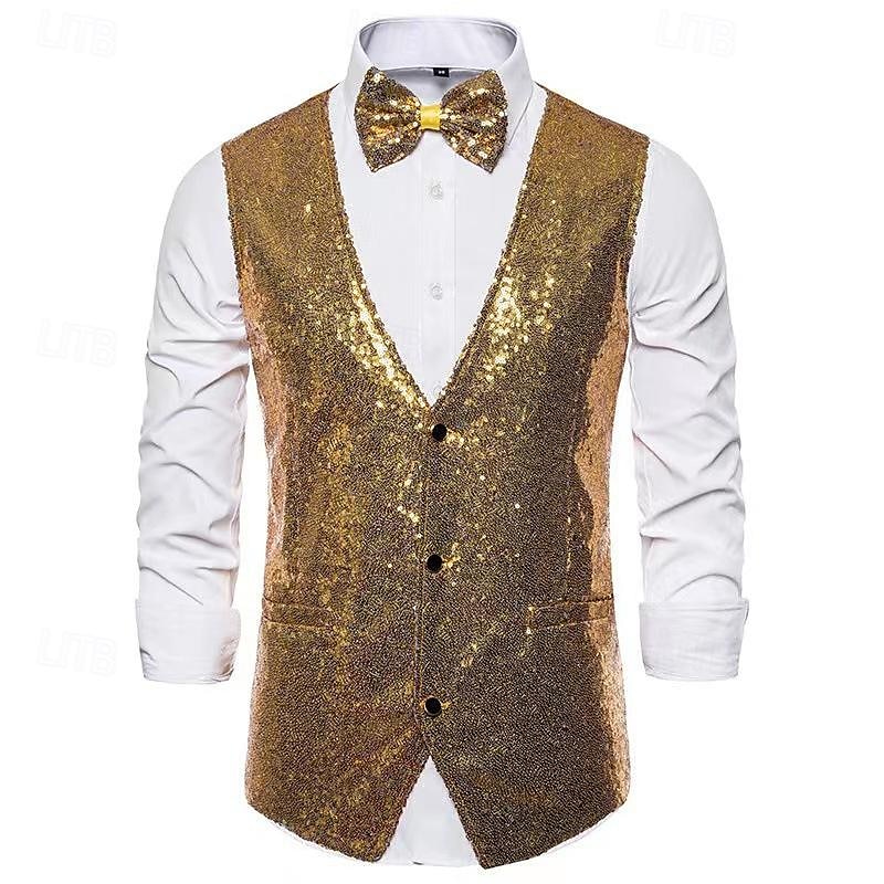 Retró 1920-as évek Prsluk Mellény Csokornyakkendő A nagy Gatsby Úriember Szűk fazon Férfi Álarcos mulatság Esemény / Buli Üzlet / Ünnepség / Esküvő Lánybúcsú Felnőttek Mellény Masni 2025 - $28.99 –P2