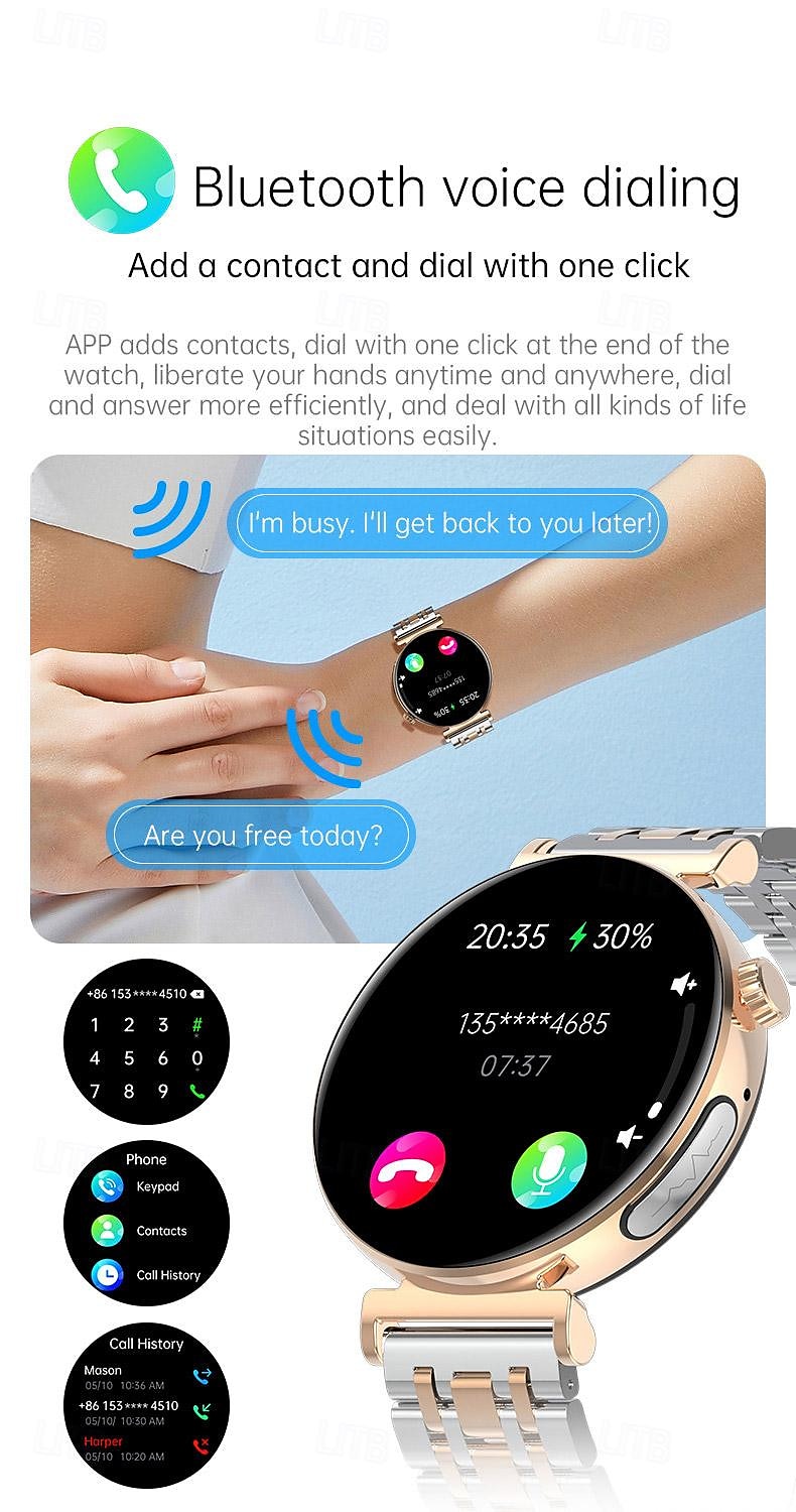 dames amoled smartwatch: 1,28” display met ecg, ppg & uitgebreide gezondheidsmonitoring 2025 - $75.99 –P8