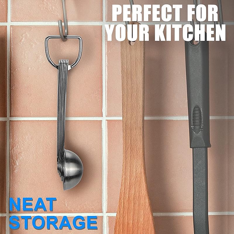 Measuring Spoon Set Stainless Steel Measuring Spoons Set of 6 Metal Measuring Spoon for Measuring Dry and Liquid Ingredients of Cooking Baking 2026 - $15.99 –P11