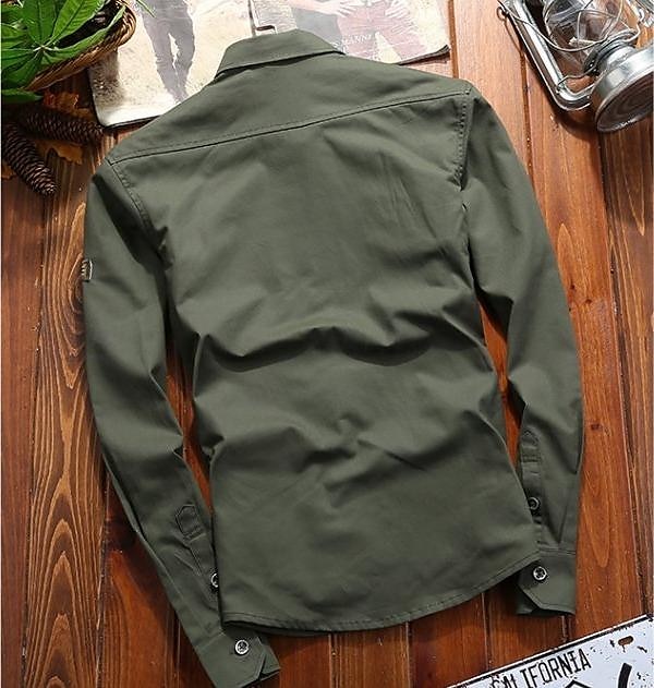 Herren Arbeitshemd Knopfhemd Cargohemd Overshirt Armeegrün Königsblau Khaki Langarm Grafikdrucke Klassischer Kragen Arbeit Campen und Wandern Bestickt Bekleidung 100% Baumwolle Lässig Militär 2025 - $38.99 –P3