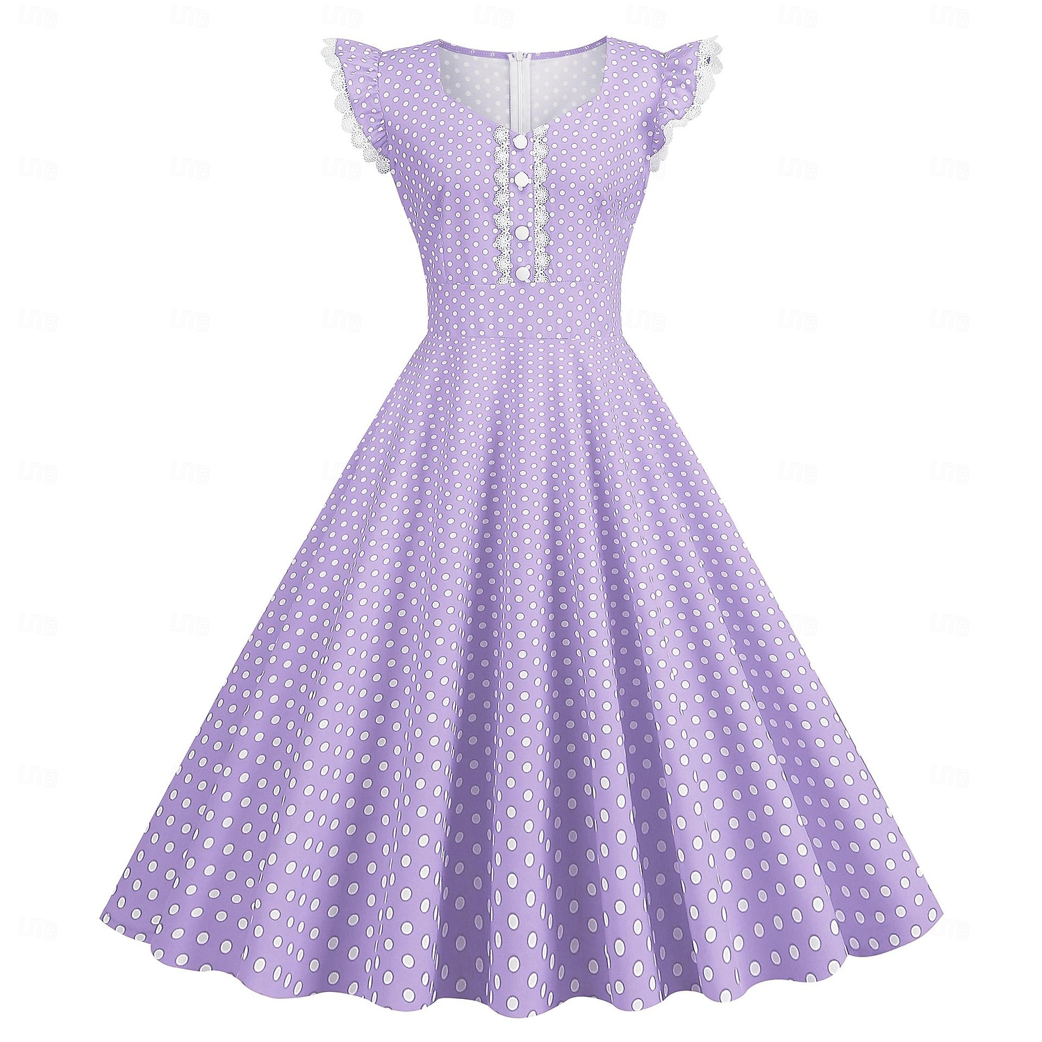 Retro 50. léta Rockabilly Šaty Houpací šaty Flare šaty Puntíkované Dámské předvečer Všech svatých Plesová maškaráda Na den loučení se svobodou nevěsty Dospělí Šaty Šaty pro návrat domů 2025 - $26.99 –P3