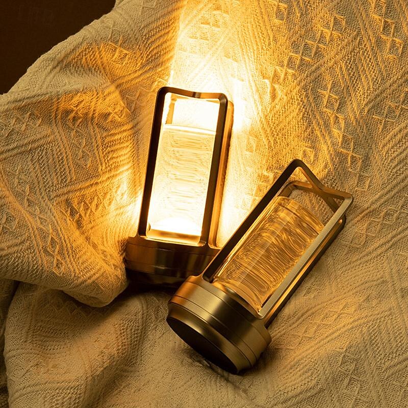 Lampada ricaricabile in alluminio Touch Dimming a 3 colori Camera da letto interna Soggiorno Atmosfera Luce Lampada da campeggio esterna tipo C del 2025 a $52.99 –P1