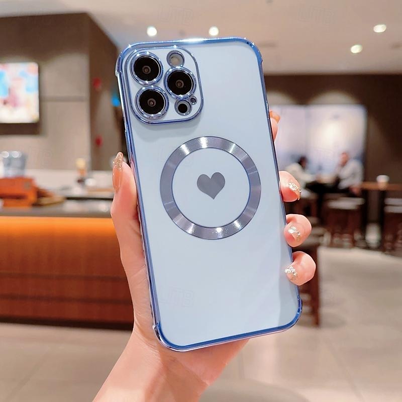 2025年 電話 ケース 用途 iPhone 16 iPhone 15 プロマックスプラス iPhone 14 13 12 Pro Max Plus バックカバー ワイヤレス充電をサポート 耐衝撃 ハート TPU 仕上げ コレクション – $13.99 –P1