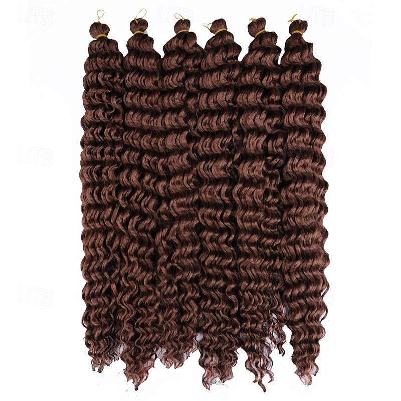 cabelo de crochê latino-americano 14 polegadas 18 polegadas 22 polegadas 6 unidades / pacote havaí onda profunda cabelo de crochê onda do mar cabelo sintético trança extensões de cabelo de crochê de 2026 por $80.99 –P6