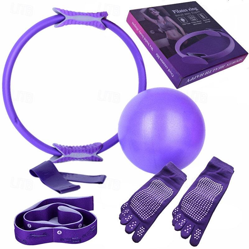 jóga kruh šest kusů pilates kruh noha svorka pozice pás protiskluzová jóga dlouhý prst ponožky otevřené zadní latexové napínací kroužek 2025 - $49.99 –P2