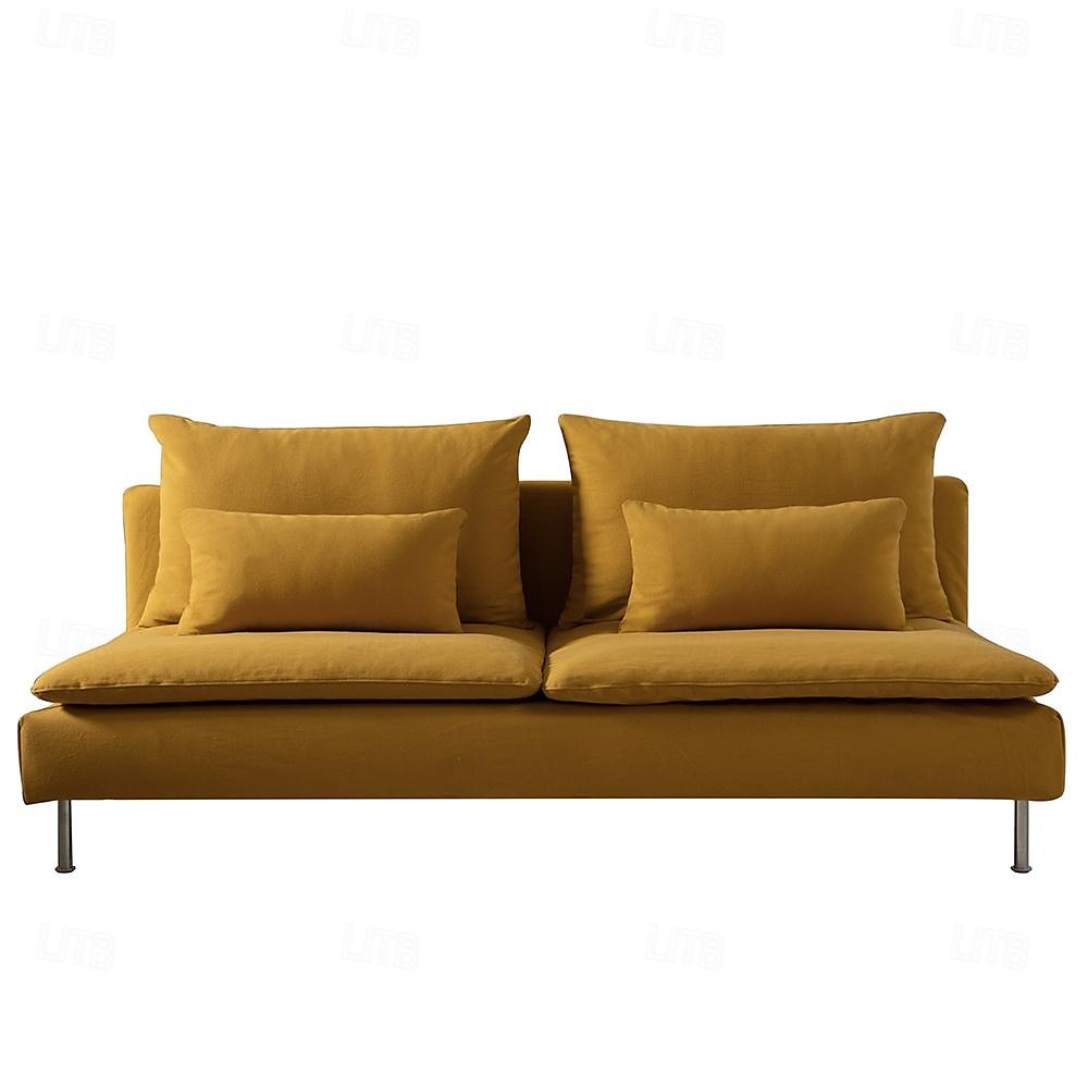 100% Bomull 3-seters Seksjonsdeksel Ensfarget Vatterte Bomullsglidere 8stk Futon Deksel Sett 2025 - $305.59 –P6