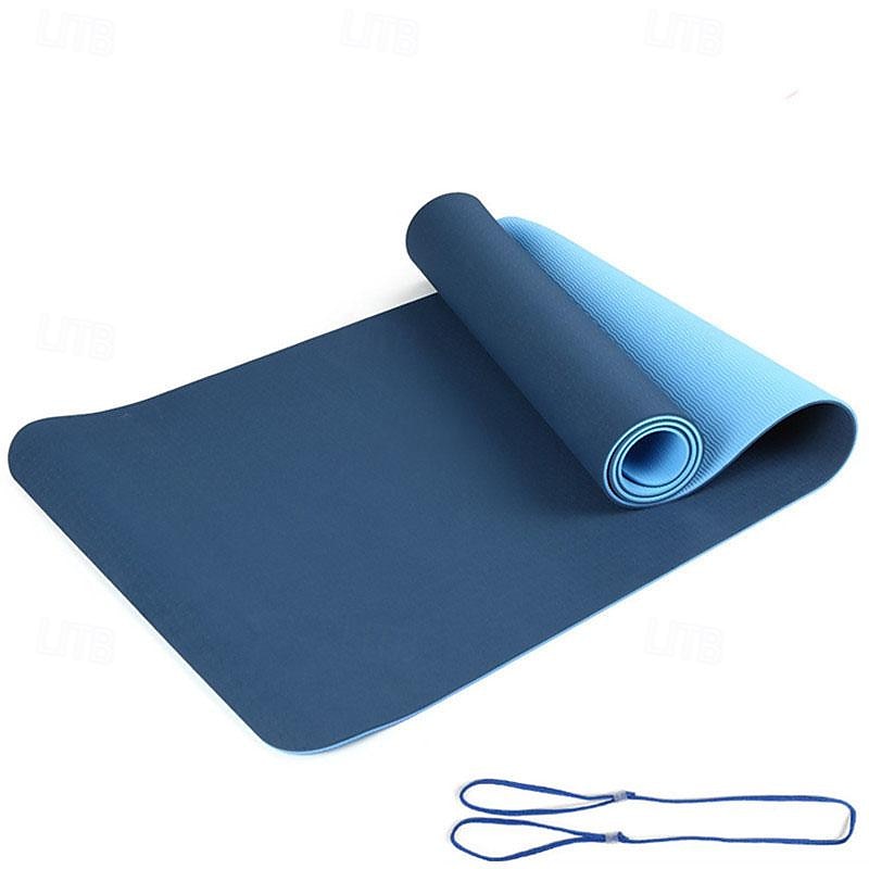 tpe6mm tweekleurige yogamat set van vijf stuks voor sport fitness stretching latex 2080 weerstandsriem wordt geleverd met rugzakriem 2025 - $50.69 –P11
