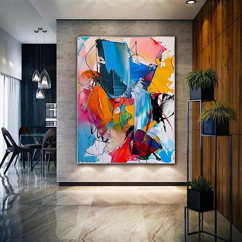 kleurrijk pattle knife schilderij handgemaakt schilderij extra groot abstract schilderij groot canvas kunst schilderij voor woonkamer oversized muurkunst moderne abstracte kunst schilderij voor 2025 - $116.99 –P3