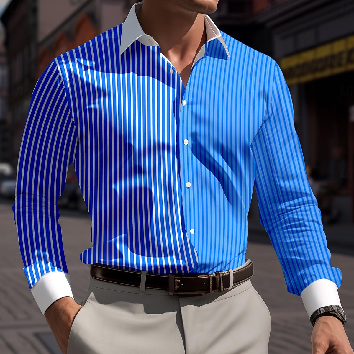 Homme Chemise Chemises imprimées Plaid Vacances Plein Air Violet Bleu Roi Orange manche longue Col rabattu Printemps été Vêtement Tenue Imprimer de 2026 ? $28.99 –P1