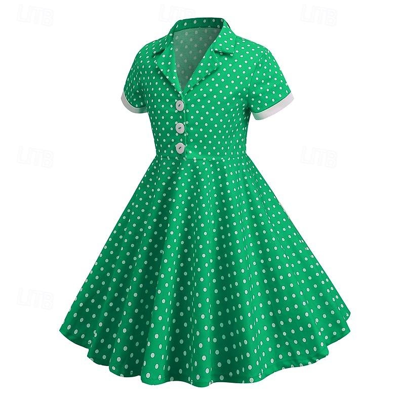 1950s Retro Vintage Rockabilly Dress Flare Dress Polka dots Fancy Dress Girls' Christmas Halloween Carnival Prom Event / Party Cocktail Party Kid's Dress Homecoming Dresses 2026 - $29.99 –P9
