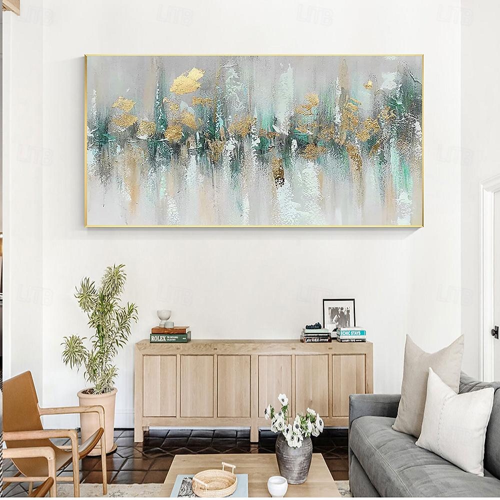Gold Foil Teal Green painting hand painted 3D Texture Abstract Painting On Canvas for Livingroom Bedroom Oversize Large Luxury Gold painting Wall Art New Home Art Decor 2026 - $91.99 –P4