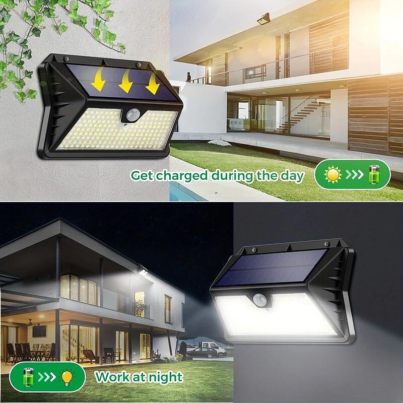 1PC Outdoor Solar Light with Motion Sensor, 185 LED 3 Modes Outdoor Solar Light 1800mAh IP65 Waterproof LED Outdoor Wall Light For, Garden, Patio, Garage, Front Door, Pool, Steps, Fence 2026 - $26.99 –P9