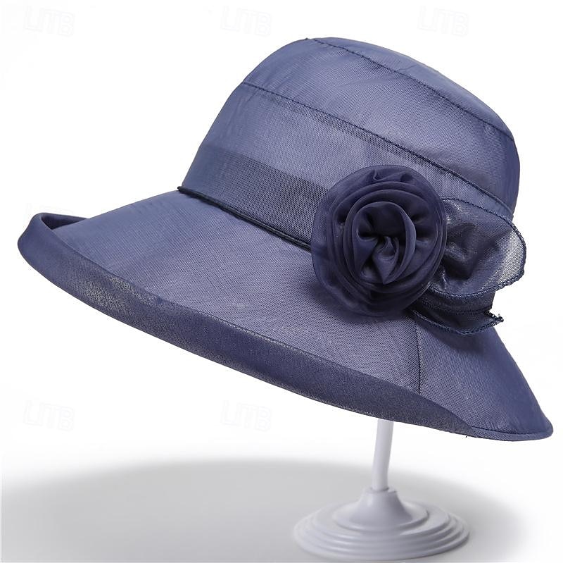 Elegant Retro / vintage Rockabilly Bøtte Hatt Fascinator Strå solhatt Helfarge Kostyme Dame Halloween Maskerade Strand Feriereise Fritid / hverdag Voksen Hatt 2026 - $17.49 –P3