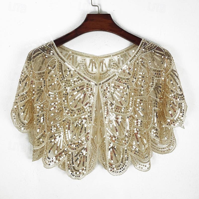 Retro / vintage Urlați 20 de ani Anii 1920 Costum de petrecere Șaluri Gatsby Charleston Invitat la nuntă Paiete Pentru femei Crăciun Carnaval An Nou Evenimente / Petrecere Recepția de Nunt 2025 - $21.99 –P2