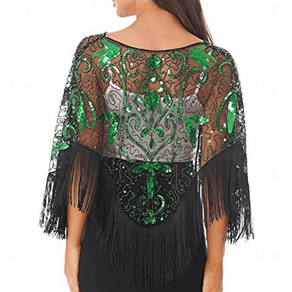 Retro / vintage Urlați 20 de ani Anii 1920 Costum de petrecere Șaluri Gatsby Charleston Invitat la nuntă Paiete Franjuri Costume de fancy Pentru femei Crăciun Carnaval An Nou Nuntă Invitat la nunta 2025 - $17.99 –P1