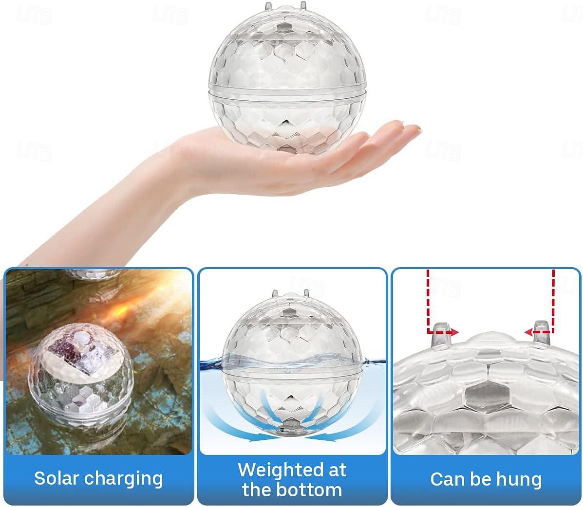 Solar Floating Pool Lights, Submersible LED Lights with RGB Color Changing, LED Waterproof Pool Lights for Outdoor Lighting Garden Backyard Lawn Path Wedding Party Pool Decoration 1/2Pcs 2025 - $12.99 –P2
