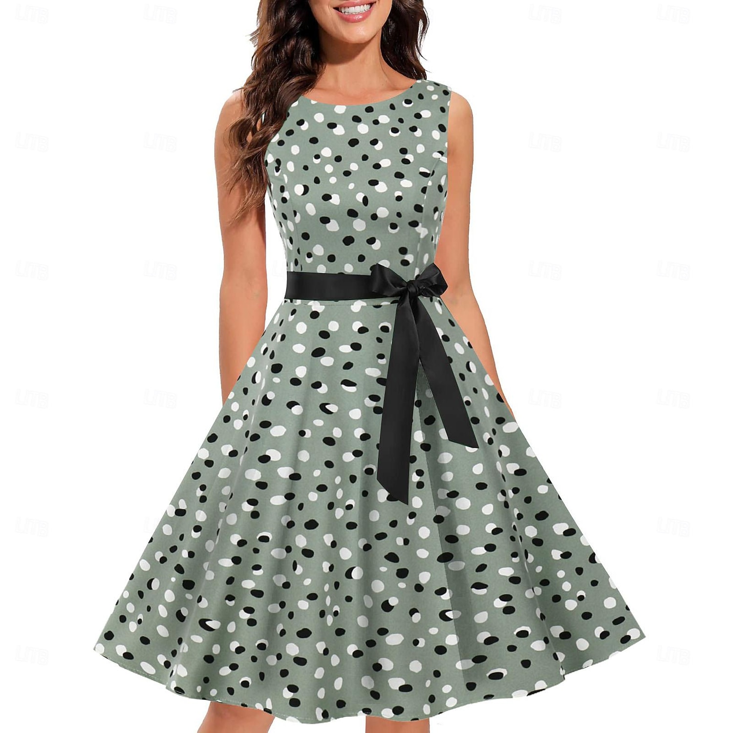 Retro Vintage Anos 50 Vestido Coquetel Vestidos Festa a Fantasia Um vestido de linha Floral Fantasia Mulheres Baile de Máscaras Festa / Eventos Festa de Solteira Adulto Vestido Vestidos de baile de 2026 por $26.99 –P15