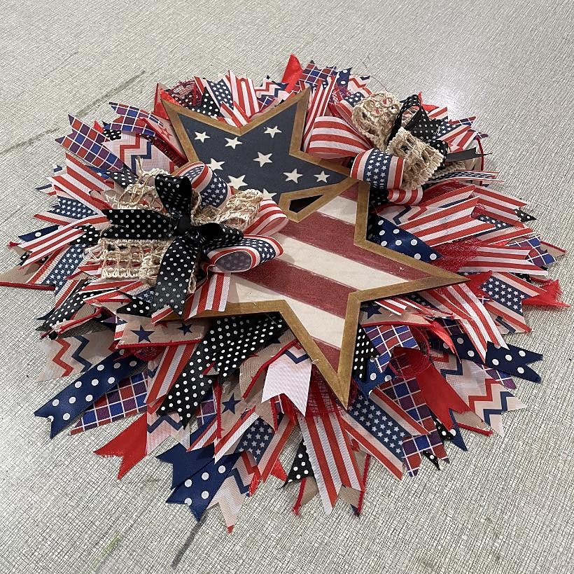 патриотический венок ко Дню независимости, праздничный венок с принтом флага США, красные, белые, синие гирлянды, венки, 4 июля, настенный декор, венки для входной двери, уличный приветственный знак, дверные вешалки 2025 - $27.99 –P4
