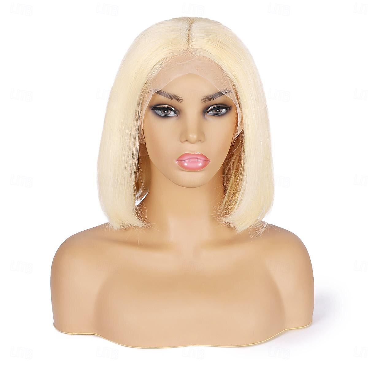 capelli umani remy 613 parrucche bob bionde capelli lisci parrucche in pizzo bob parte t densità del 150% con i capelli del bambino del 2025 a $133.99 –P2