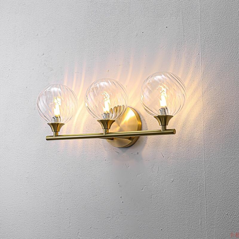 lampada da toeletta per interni 1/2/3/4 luce lampada da toeletta per bagno, lampade da bagno su specchio lampada da bagno dorata con paralume in vetro trasparente del 2025 a $210.89 –P11