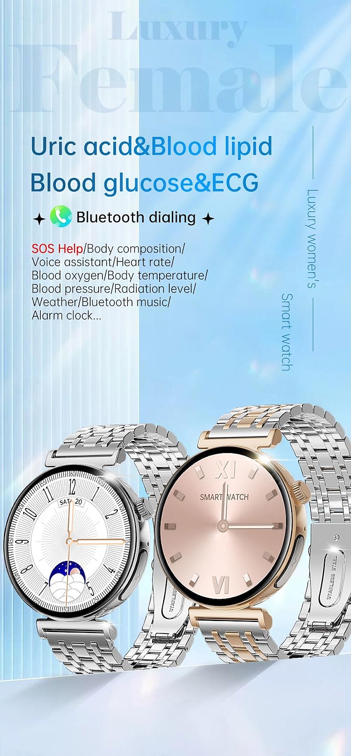 dames amoled smartwatch: 1,28” display met ecg, ppg & uitgebreide gezondheidsmonitoring 2025 - $75.99 –P1