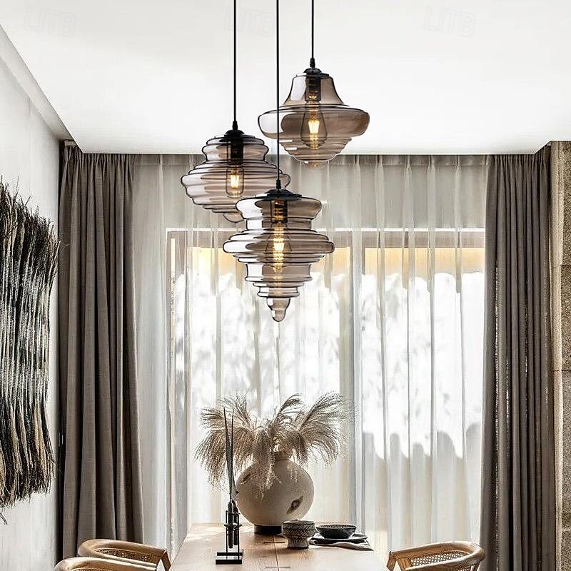 lampada a sospensione a led, design a lanterna, lampadario moderno in vetro metallo di grandi dimensioni, stile retrò adatto per cucina con lampadari, bancone bar, negozi/caffetterie, sala da pranzo, del 2025 a $249.99 –P5