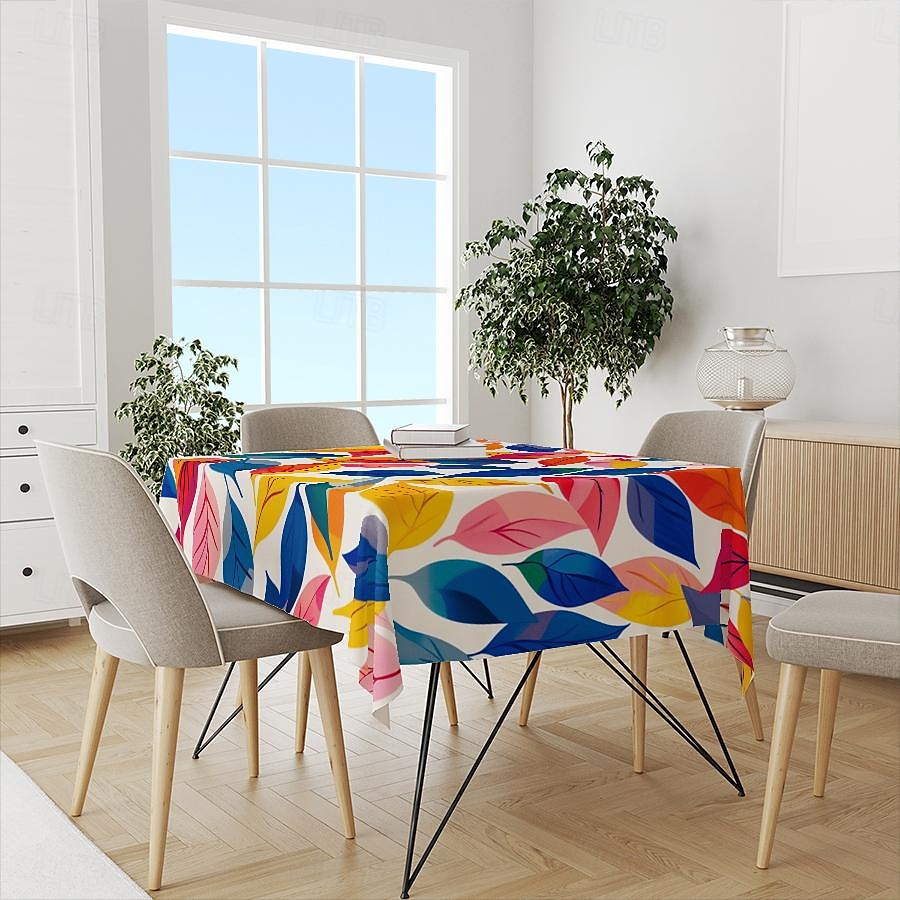 Mantel rectangular con estampado de hidromasaje, mantel rectangular impermeable para cocina y comedor 2025 - $12.99 –P1