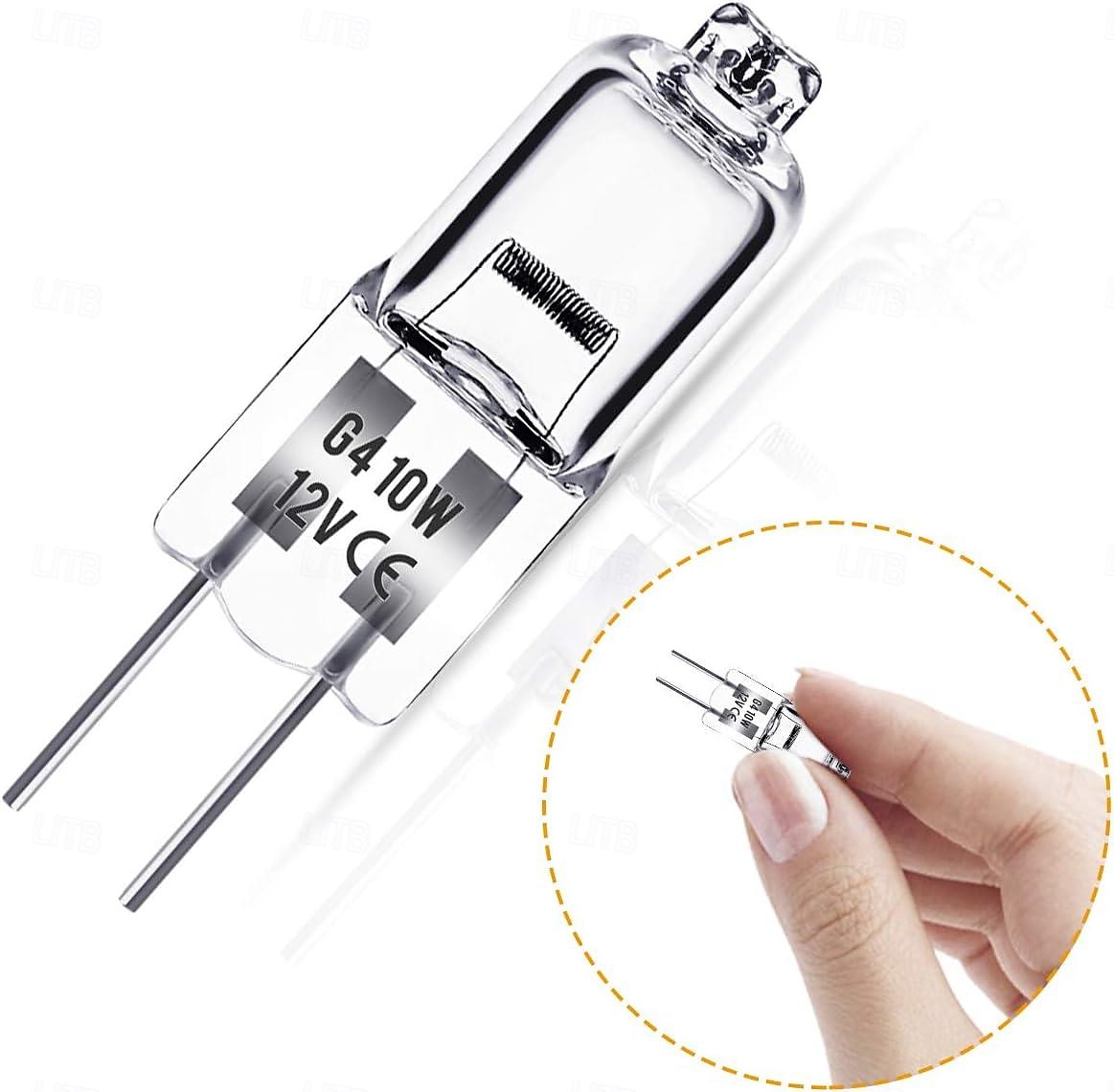 10 pièces ampoule halogène g4 10w 12v ampoule de hotte de cuisine blanc chaud 3000k pour chambre salle de bain armoire salon et salle à manger efficacité énergétique de 2025 ? MXN $137.56 –P1