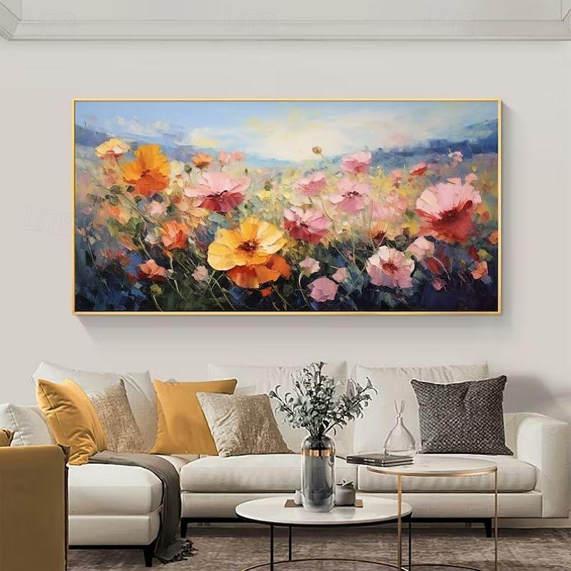 Handgefertigtes Ölgemälde auf Leinwand, Wandkunst, Dekoration, moderne abstrakte Blumenlandschaft für Heimdekoration, gerolltes, rahmenloses, ungedehntes Gemälde 2025 - $85.99 –P2