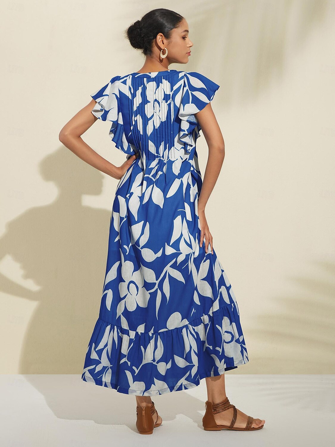 Casual Floral Pleated Maxi Dress 2024 - $59.99 –P2