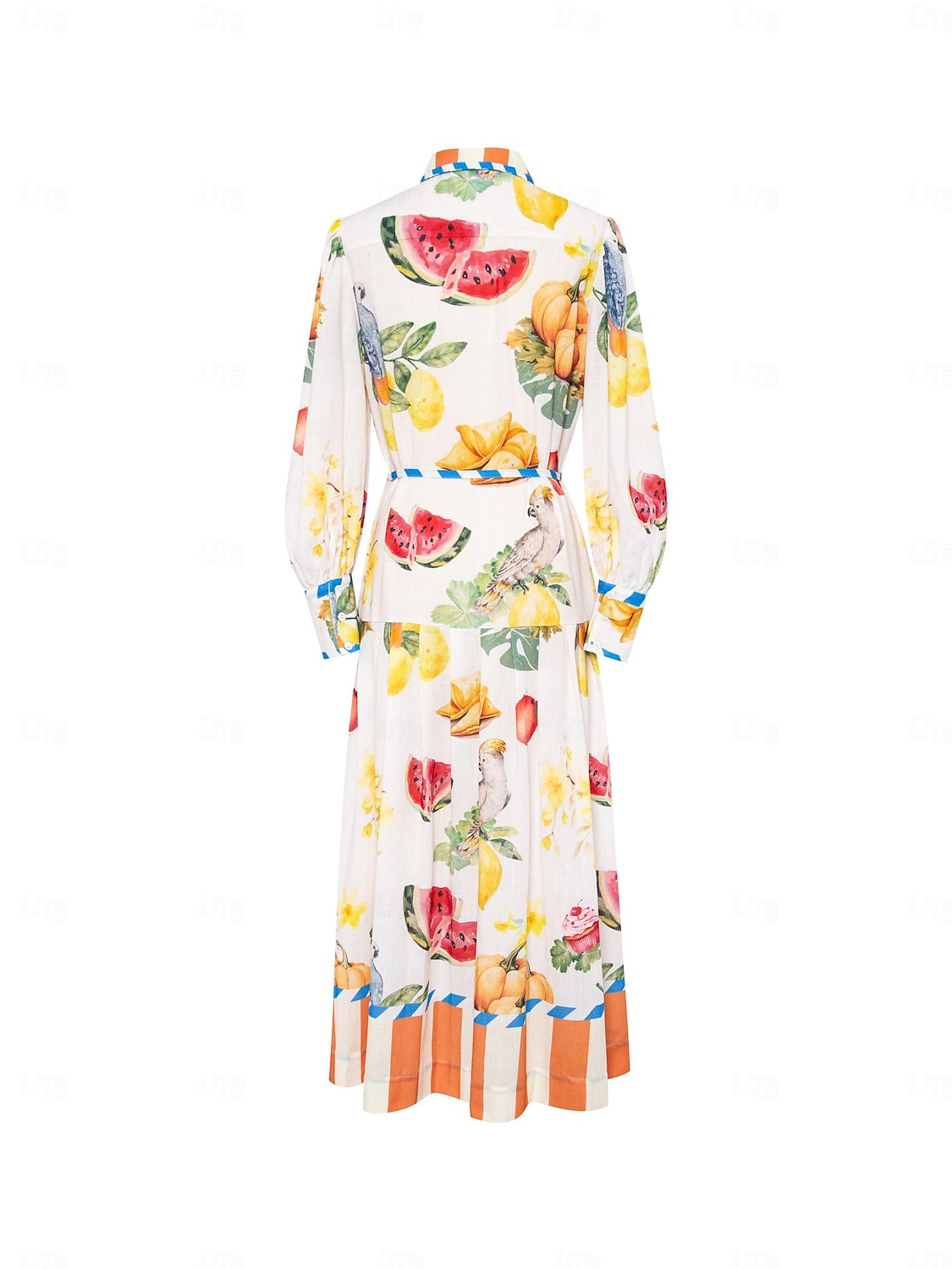 print stripe frukt midi skjorte kjole 2026 - kr.1369 –P9