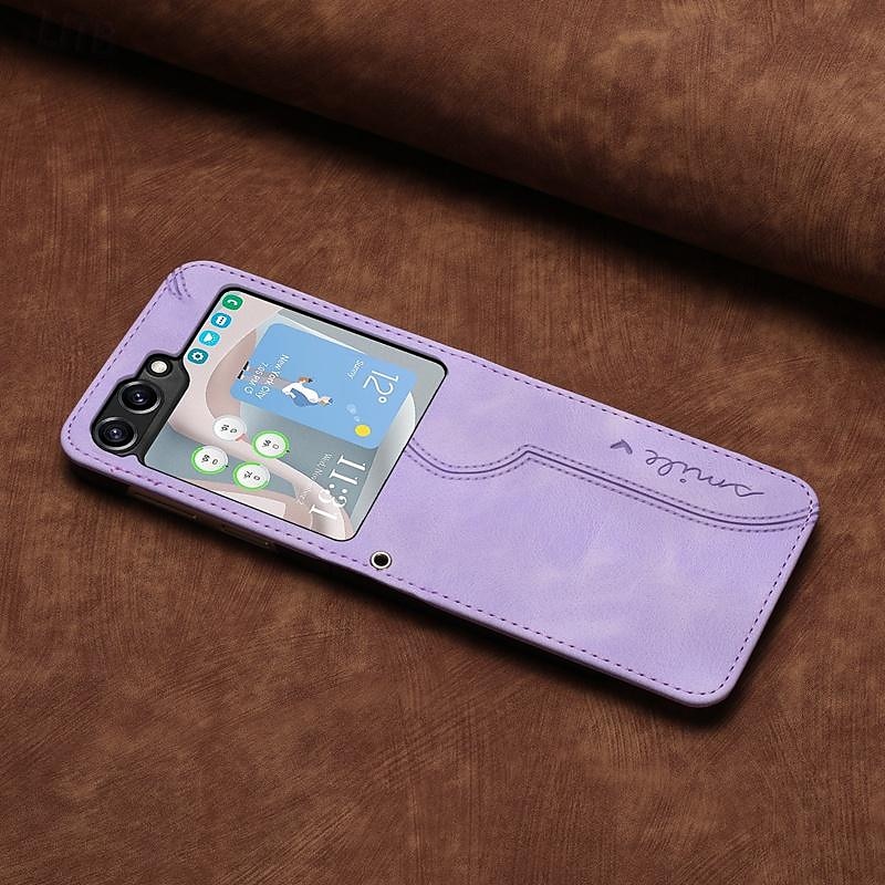 телефон Кейс для Назначение SSamsung Galaxy Z Flip 5 Z Flip 4 Z Flip 3 Откидная крышка Защита от удара Ретро ПК Кожа PU 2025 - $18.99 –P16