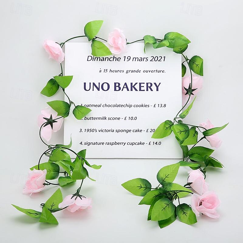 fleurs simulées fleurs artificielles fleurs en soie vigne vignes climatisation conduites d'eau arches de mariage décorations sinueuses rose vignes de 2025 ? $24.99 –P5