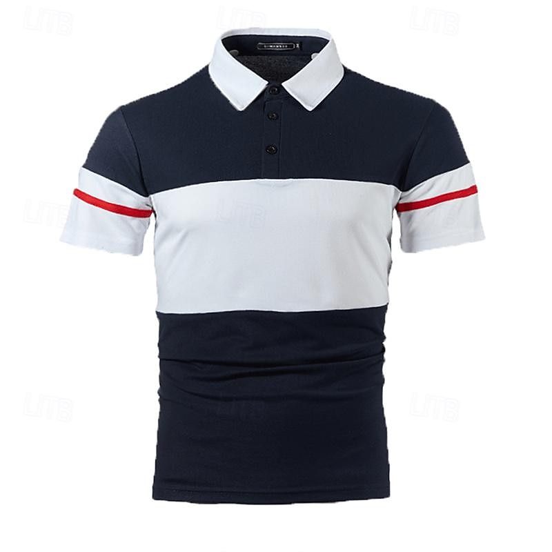 Ανδρικά Πουκάμισο γκολφ Μπλουζάκια Golf Polos Causal Δουλειά Πέτο Κοντομάνικο Βασικό Μοντέρνα Συνδυασμός Χρωμάτων Κουρελού Κουμπιά Ανοιξη καλοκαίρι Κανονικό Ανοικτό Γκρίζο Πουκάμισο γκολφ 2026 - $13.49 –P3