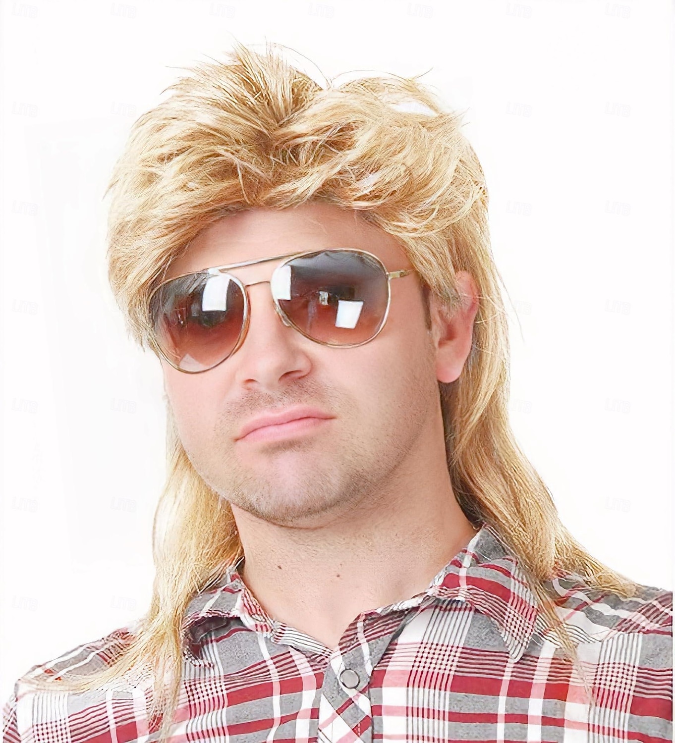 paruky pro muže kostýmy z 80. let efektní party doplněk cosplay paruka světlá blond 2026 - $18.49 –P1