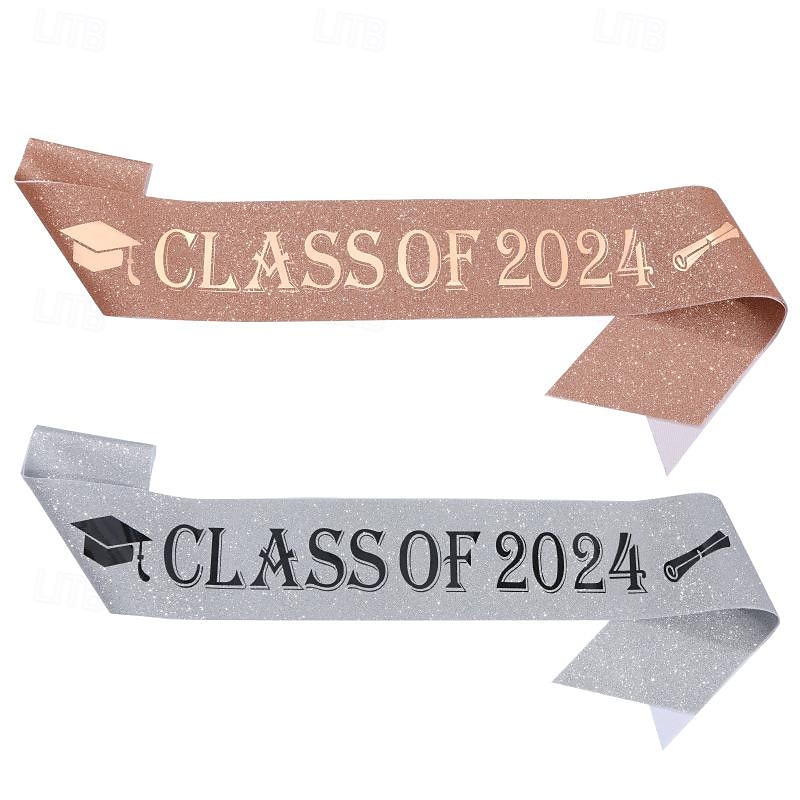 stola di laurea unisex, fascia di laurea semplice, stola d'onore per studenti, fascia in lamina d'oro con tessuto glitterato della classe del 2025, stola d'onore per cerimonia di laurea del 2025 a $4.99 –P1