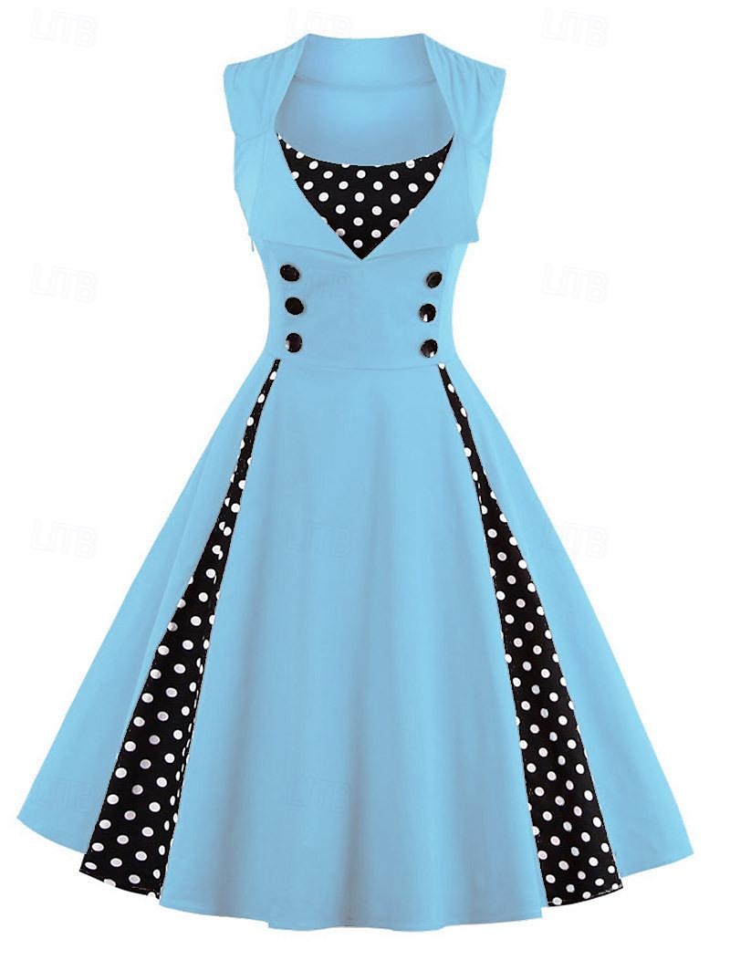 Buline 1950 Rochie de Cocktail Rochii O rochie de linie Rochie Flare Buline Pentru femei Mascaradă Evenimente / Petrecere Petrecerea Burlăcițelor Adulți Rochie Rochii de acasă 2025 - $38.99 –P6