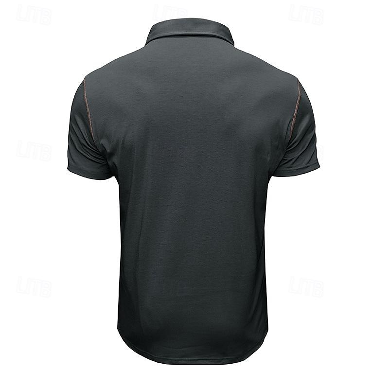 Herren Poloshirt aus Baumwolle Golfhemd Arbeit Casual Kargen Kurzarm Basic Modern Farbblock Patchwork Taste Frühling Sommer Regular Fit Wein Dunkelgrau Schwarz Weiß Königliches Blau Grün Poloshirt 2025 - $18.99 –P15