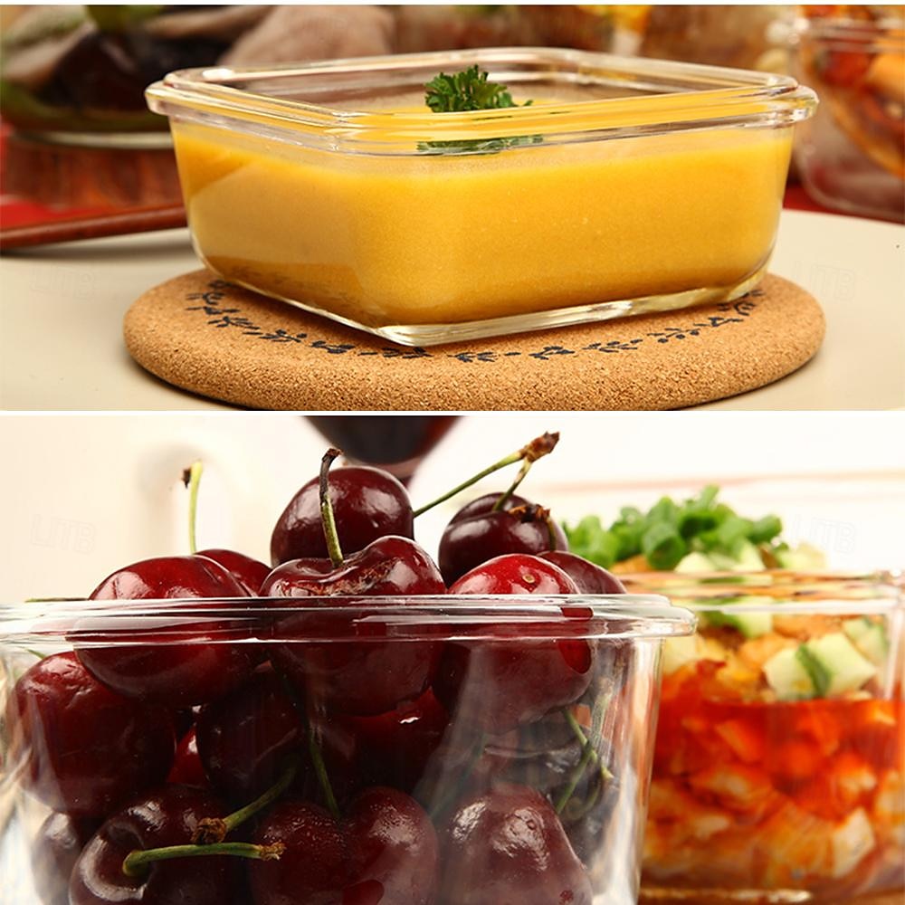 High Borosilicate Glass Lunch Box Meal Prep Containers Glass Food Storage Containers With Lids Kitchen Storage & Organization 2025 - $11.99 –P14