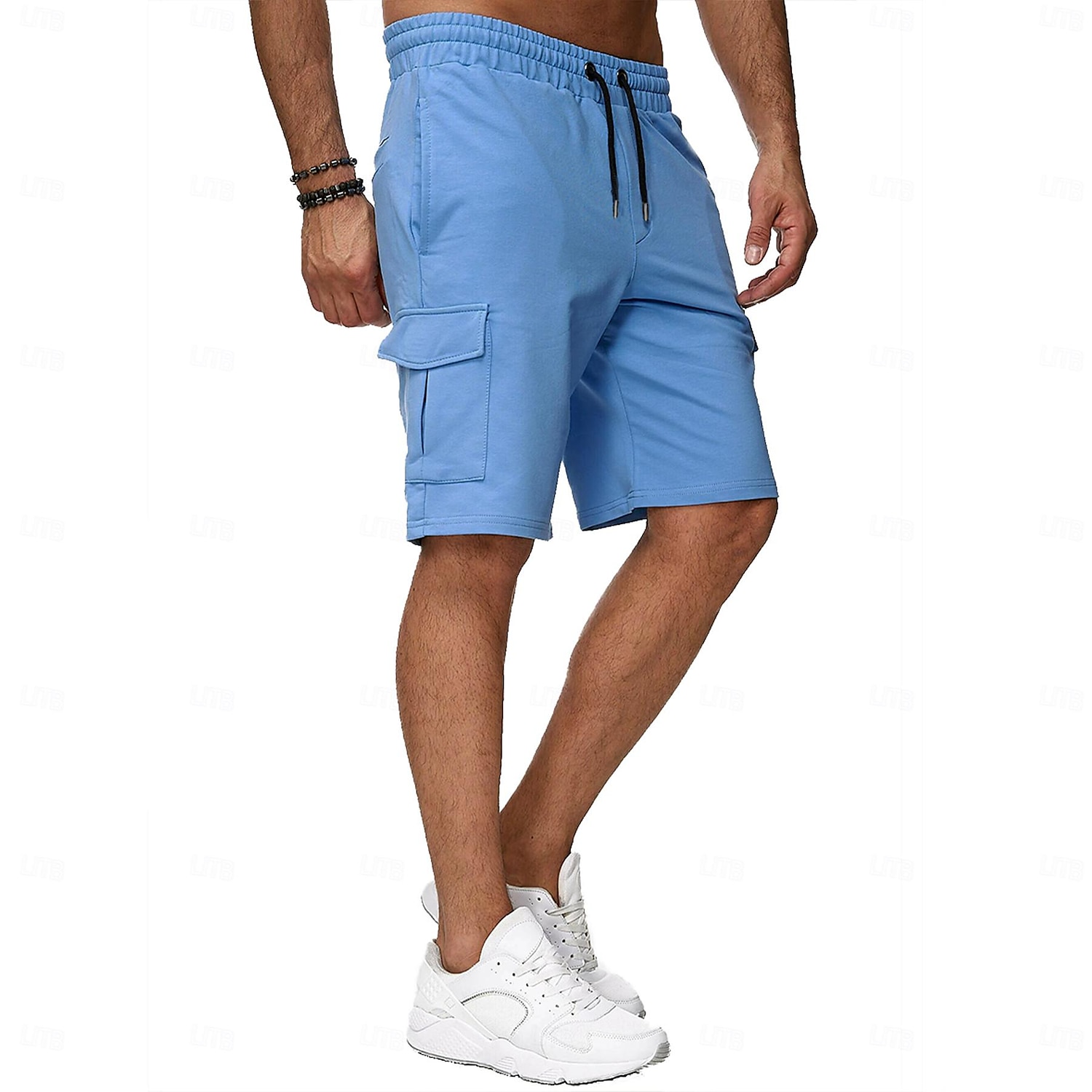 Men's Athletic Shorts Sweat Shorts Casual Shorts Drawstring Solid Colored Cycling Outdoor Knee Length Outdoor Leisure Sports Shorts Athleisure Black Blue Micro-elastic 2026 - $17.99 –P18