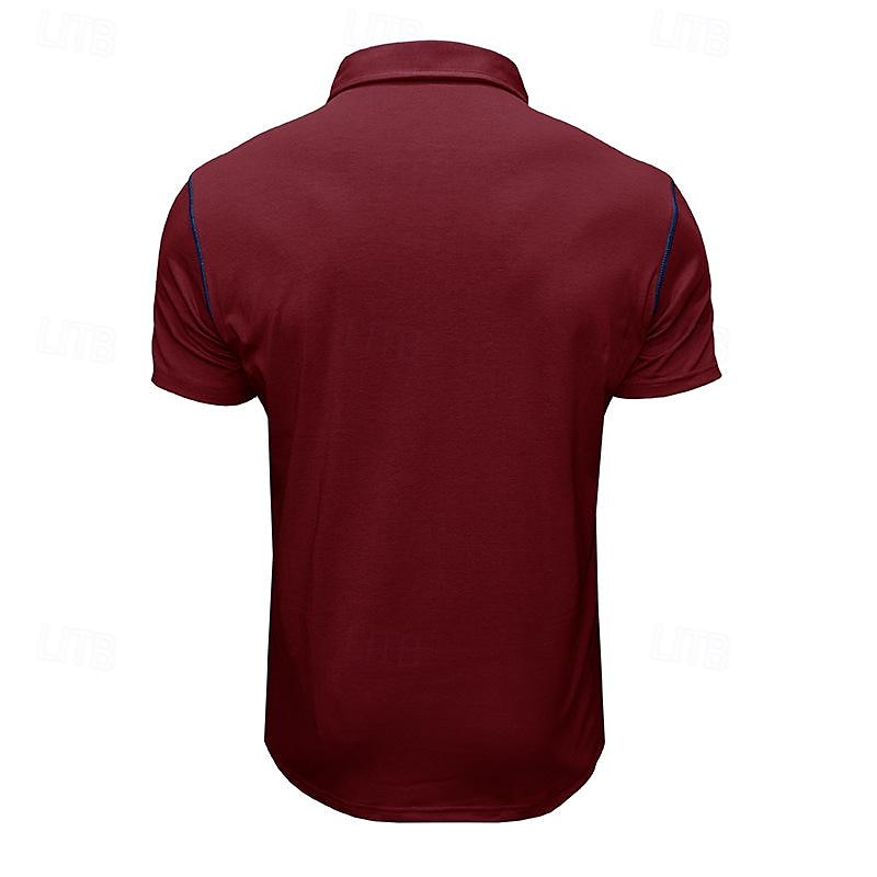 Herren Poloshirt aus Baumwolle Golfhemd Arbeit Casual Kargen Kurzarm Basic Modern Farbblock Patchwork Taste Frühling Sommer Regular Fit Wein Dunkelgrau Schwarz Weiß Königliches Blau Grün Poloshirt 2025 - $18.99 –P18